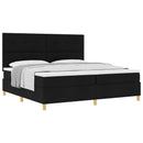 vidaXL Boxrugós ágy matracmal fejtámlával Fekete 200 x 200 cm szövet