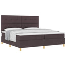 vidaXL Boxrugós ágy fejtámlával Sötét Barna 200 x 200 cm szövet