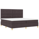 vidaXL Boxrugós ágy fejtámlával Sötét Barna 200 x 200 cm szövet