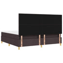 vidaXL Boxrugós ágy fejtámlával Sötét Barna 200 x 200 cm szövet
