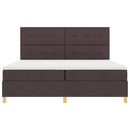 vidaXL Boxrugós ágy fejtámlával Sötét Barna 200 x 200 cm szövet