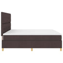 vidaXL Boxrugós ágy fejtámlával Sötét Barna 200 x 200 cm szövet