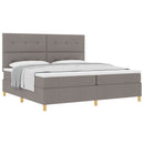 vidaXL Boxrugós ágy fejtámlával Tópszínű 200 x 200 cm szövet