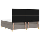 vidaXL Boxrugós ágy fejtámlával Tópszínű 200 x 200 cm szövet