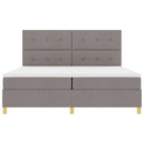 vidaXL Boxrugós ágy fejtámlával Tópszínű 200 x 200 cm szövet