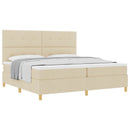 vidaXL Boxrugós ágy fejtámlával Krém 200 x 200 cm szövet