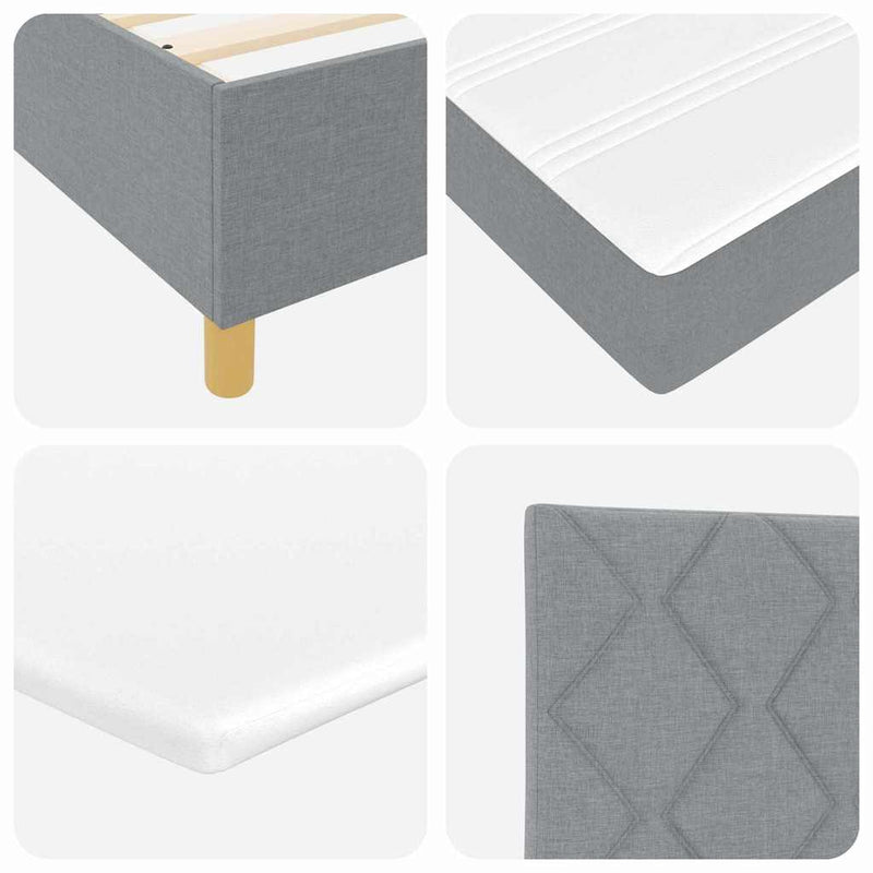 vidaXL Boxrugós ágy matracmal Világosszürke 80 x 200 cm szövet