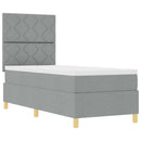 vidaXL Boxrugós ágy fejtámlával Világosszürke 80 x 200 cm szövet