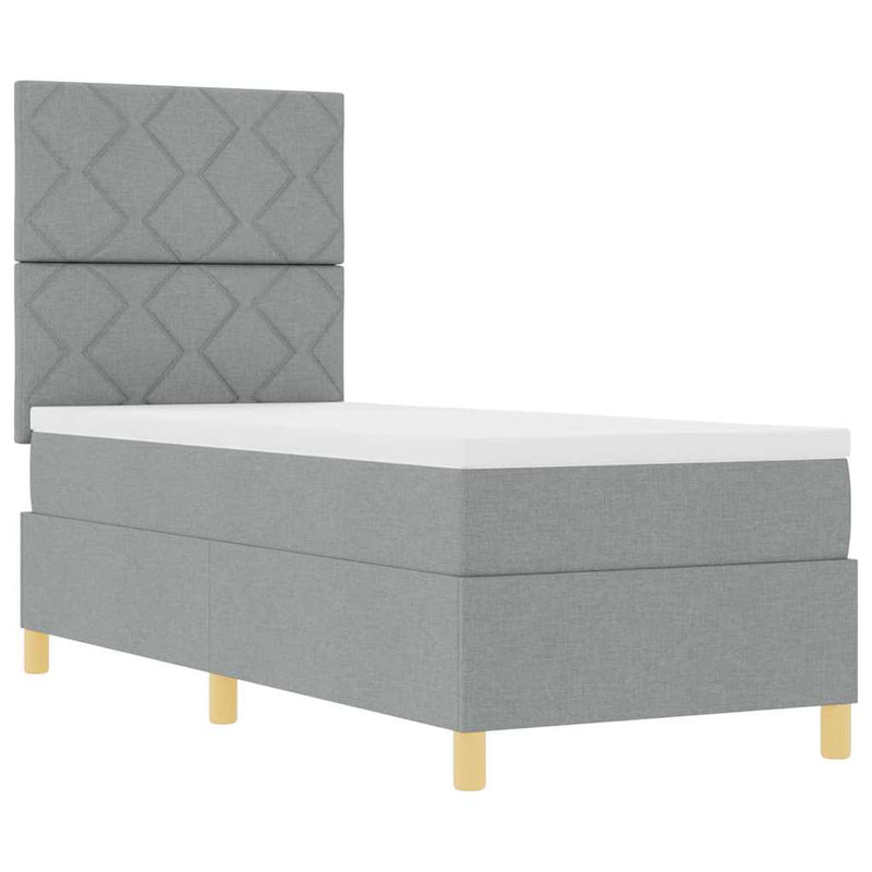 vidaXL Boxrugós ágy matracmal Világosszürke 80 x 200 cm szövet