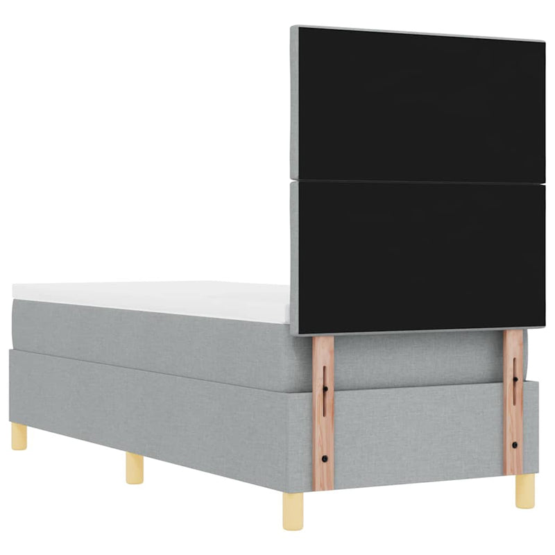 vidaXL Boxrugós ágy matracmal Világosszürke 80 x 200 cm szövet