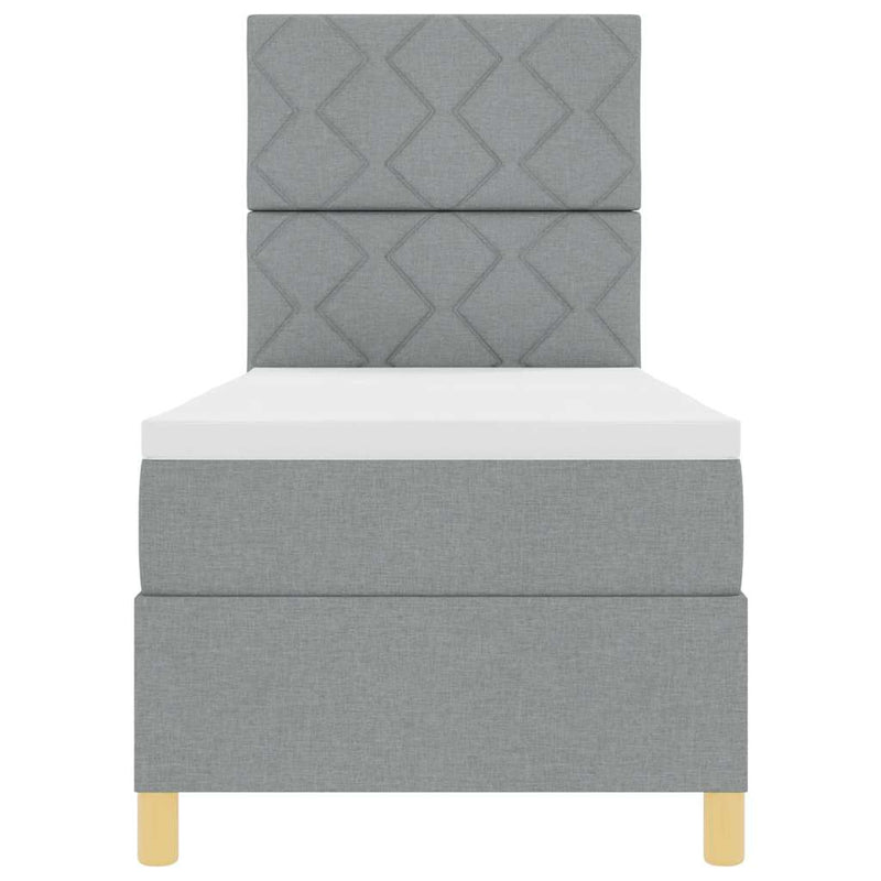 vidaXL Boxrugós ágy matracmal Világosszürke 80 x 200 cm szövet
