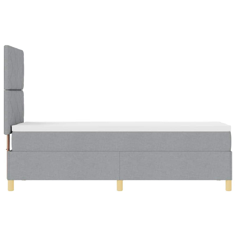 vidaXL Boxrugós ágy matracmal Világosszürke 80 x 200 cm szövet