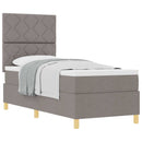 vidaXL Boxrugós ágy matracmal fejtámlával Tópszínű 80 x 200 cm szövet