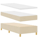 vidaXL Boxrugós ágy fejtámlával Krém 80 x 200 cm szövet