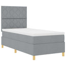 vidaXL Boxrugós ágy fejtámlával Világosszürke 90 x 190 cm szövet