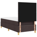 vidaXL Boxrugós ágy fejtámlával Sötét Barna 90 x 190 cm szövet