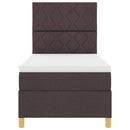 vidaXL Boxrugós ágy fejtámlával Sötét Barna 90 x 190 cm szövet