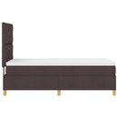 vidaXL Boxrugós ágy fejtámlával Sötét Barna 90 x 190 cm szövet