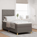 vidaXL Boxrugós ágy fejtámlával Tópszínű 90 x 190 cm szövet