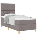vidaXL Boxrugós ágy fejtámlával Tópszínű 90 x 190 cm szövet
