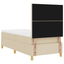 vidaXL Boxrugós ágy fejtámlával Krém 90 x 190 cm szövet