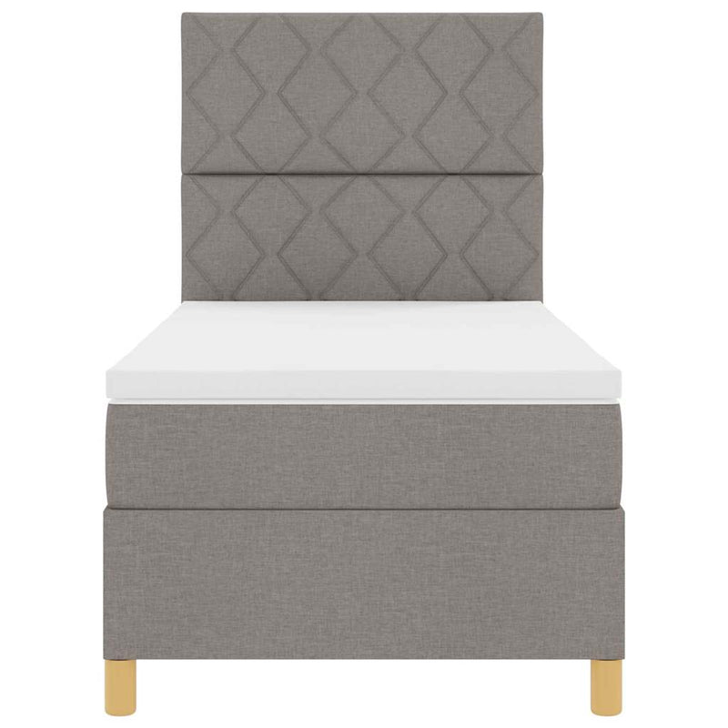 vidaXL Boxrugós ágy fejtámlával Tópszínű 100 x 200 cm szövet