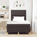 vidaXL Boxrugós ágy matracmal Sötét Barna 120 x 190 cm szövet
