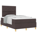 vidaXL Boxrugós ágy matracmal Sötét Barna 120 x 190 cm szövet