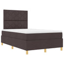 vidaXL Boxrugós ágy matracmal Sötét Barna 120 x 190 cm szövet