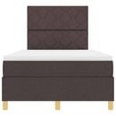 vidaXL Boxrugós ágy fejtámlával sötétbarna 120 x 190 cm szövet