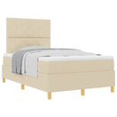 vidaXL Boxrugós ágy matracmal fejtámlával Krém 120 x 190 cm szövet
