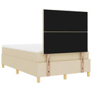 vidaXL Boxrugós ágy matracmal fejtámlával Krém 120 x 190 cm szövet