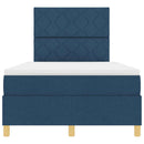 vidaXL Boxrugós ágy matracmal fejtámlával Kék 120 x 190 cm szövet