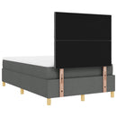 vidaXL Boxrugós ágy fejtámlával Sötétszürke 120 x 200 cm szövet