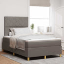 vidaXL Boxrugós ágy fejtámlával Tópszínű 120 x 200 cm szövet