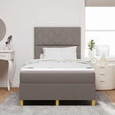 vidaXL Boxrugós ágy fejtámlával Tópszínű 120 x 200 cm szövet