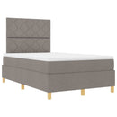 vidaXL Boxrugós ágy fejtámlával Tópszínű 120 x 200 cm szövet