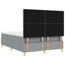vidaXL Boxrugós ágy fejtámlával Világosszürke 140 x 190 cm szövet