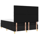 vidaXL Boxrugós ágy fejtámlával Fekete 140 x 190 cm szövet