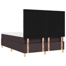 vidaXL Boxrugós ágy fejtámlával Sötét Barna 140 x 200 cm szövet