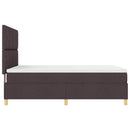 vidaXL Boxrugós ágy fejtámlával Sötét Barna 140 x 200 cm szövet