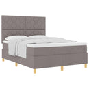 vidaXL Boxrugós ágy fejtámlával Tópszínű 140 x 200 cm szövet