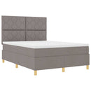 vidaXL Boxrugós ágy fejtámlával Tópszínű 160 x 200 cm szövet