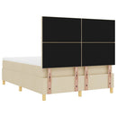 vidaXL Boxrugós ágy fejtámlával Krém 160 x 200 cm szövet
