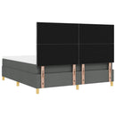 vidaXL Boxrugós ágy fejtámlával Sötétszürke 180 x 200 cm szövet