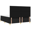 vidaXL Boxrugós ágy fejtámlával Fekete 180 x 200 cm szövet