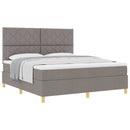 vidaXL Boxrugós ágy fejtámlával Tópszínű 180 x 200 cm szövet