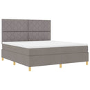 vidaXL Boxrugós ágy fejtámlával Tópszínű 180 x 200 cm szövet