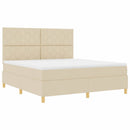 vidaXL Boxrugós ágy fejtámlával Krém 180 x 200 cm szövet