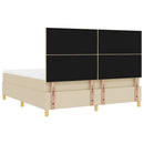 vidaXL Boxrugós ágy fejtámlával Krém 180 x 200 cm szövet